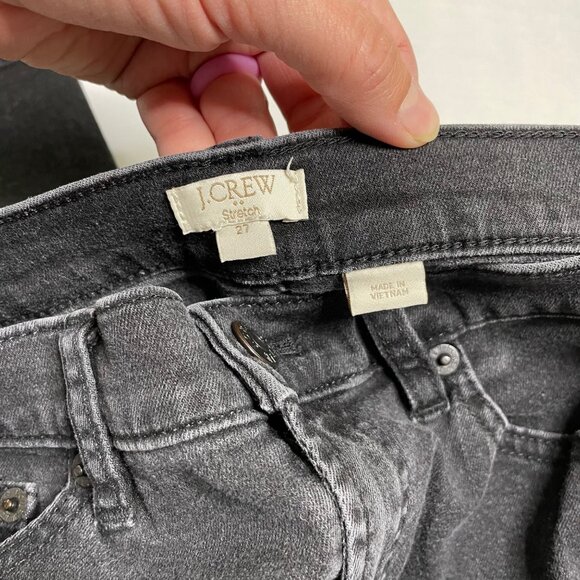 J.Crew Factory Midrise Skinny Jean Size 27 Black Signature Stretch Faded Wash - Picture 5 of 6
